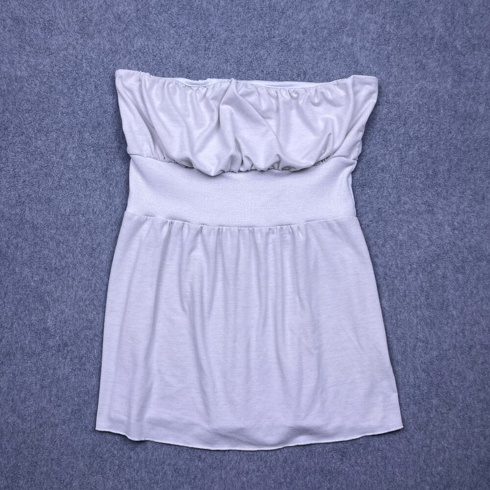 belle du jour‎ bandeau strapless ruffled tube top womens large white